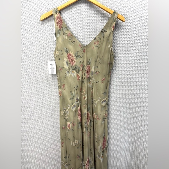 NOS 90s Positive Attitude Sz 12 Floral Fairy Romantic Sheer Midi Dress W/ Wrap - Picture 7 of 15